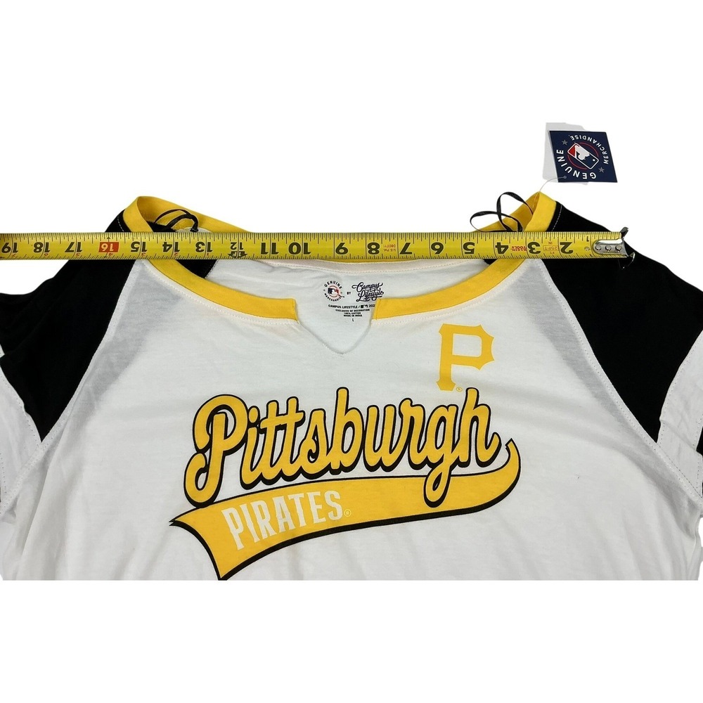 Pittsburgh Pirates Women's Raglan T Shirt Large MLB Genuine Merchandise - Picture 5 of 7